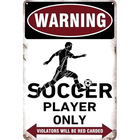 Décoration de chambre de football pour garçons et filles, Cadeaux de football, Plaque de football sur le mur de la chambre d'homme, Plaques métalliques "Seulement pour les joueurs de football" (1/5)