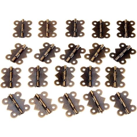 Kit de 20 charnières de 25 x 20 mm pour meubles et boîtes à bijoux (1/5)