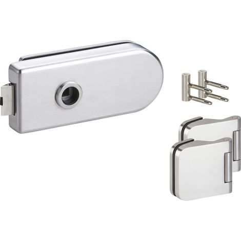 HERMAT Ganzglastürschloss-Set VENEZIA 6011/6315/HZ, Edelstahl (1/2)