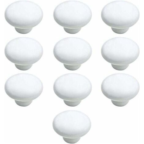 Bouton Porte 10 PCS 33mm Céramique Poignée Porte de Cuisine Armoire à Tiroirs Porte Boutons Blanc (1/5)
