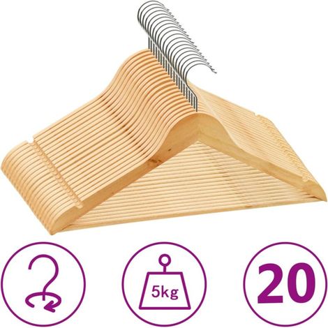 Cintres antidérapants 20 pcs Bois dur (1/5)