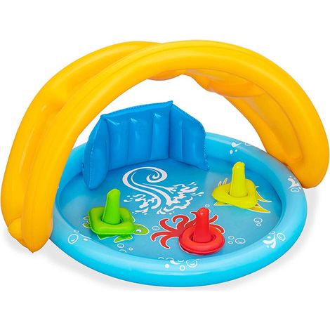 Bestway Piscina Hinchable Infantil Aprendizaje con Techo Desmontable 115x89x76 cm +6 Meses Jardin 52568 (1/3)
