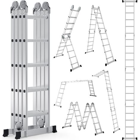 TolleTour Scala articolata in alluminio 4x5 gradini, scala multifunzione pieghevole, 150 kg, casa e giardino (1/5)