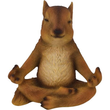 Dekofigur Eichhörnchen Yoga 15 x 12,5 cm braun/creme