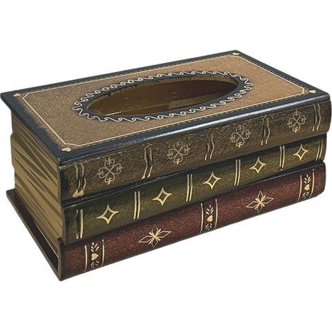 Boîte en bois créative de style américain, boîte à livres vintage, boîte à mouchoirs de forme originale, boîte de rangement pour mouchoirs de restaurant artistique, ornement (1/5)