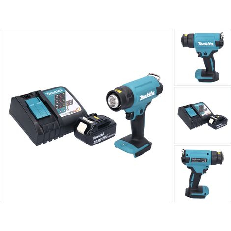 Makita DHG 180 RG1 Akku Heißluftgebläse 18 V 550 °C + 1x Akku 6,0 Ah + Ladegerät