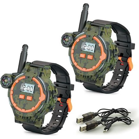 Talkie‑walkie Rechargeable pour Enfants, Radio bidirectionnelle avec Lampe Torche, Jouet intercom pour Jeux extérieurs, idée de Cadeau pour garçons et Filles de 4 à 12 Ans (Camouflage) (1/5)