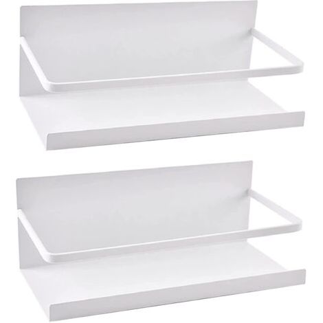 Etagère Réfrigérateur, 2 Pièces Étagère à Épices Magnétique Etagère Réfrigérateur Magnétique Organisateur de Réfrigérateur Economie Espace pour la Cuisine (Blanc) (1/5)