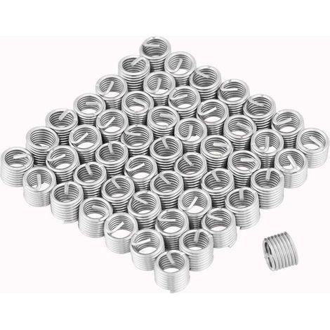 50 Stück Gewindereparatur-Einsätze, Helicoil M8, Gewindeeinsatz, Edelstahl-Draht-Gewindeeinsätze M8 x 1,25 x 1,5D, leuchtend (1/5)