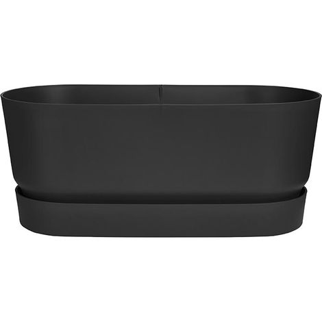 Jardinière Greenville 4 Roues D.80cm Living Noir - Elho (1/5)