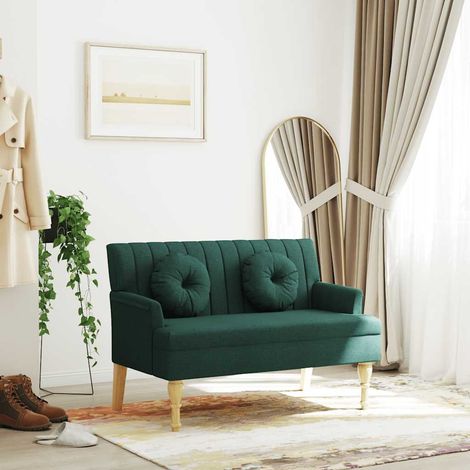 vidaXL Panca con Cuscini Verde Scuro 113x64,5x75,5 cm in Tessuto