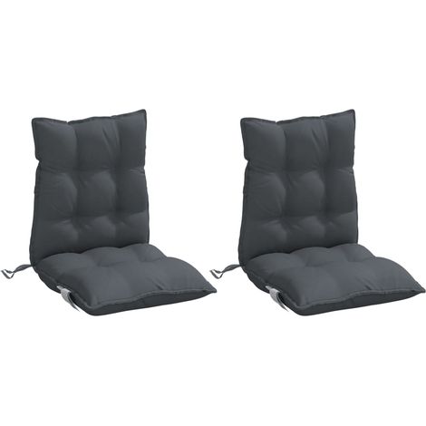 Cojines de silla respaldo bajo 2 uds tela Oxford gris antracita vidaXL