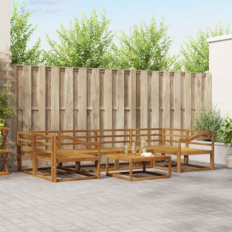 Outdoor-Sofagarnitur 7 pcs Natur Massivholz Akazie