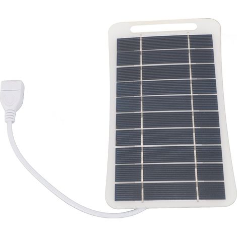 Panneau solaire USB 5V 5W silicium monocristallin portable pour camping randonnée extérieur chargeur solaire mains libres (1/5)