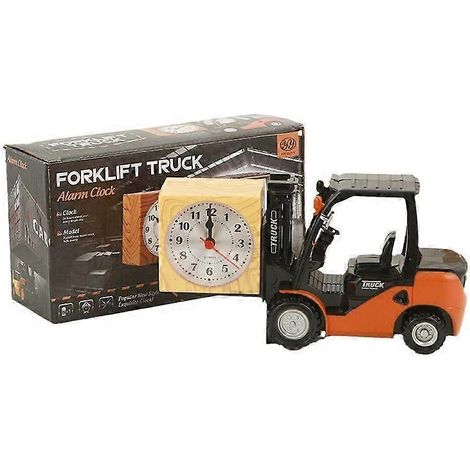 Réveil original en forme de chariot élévateur, avec horloge fonctionnelle et design unique, idéal pour la maison, la chambre et le bureau, parfait pour les étudiants et les environnements industriels. (1/2)