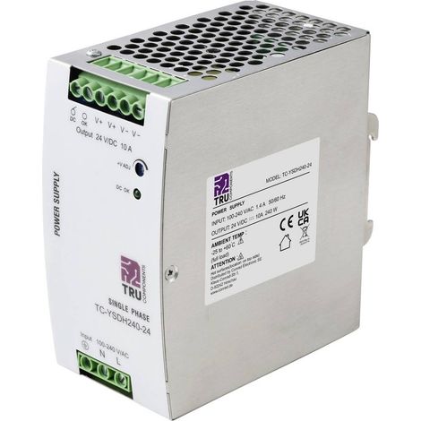 TRU COMPONENTS TC-13850160 Alimentatore per guida DIN 24 V/DC 10 A 240 W Num. uscite:1 x Contenuto 1 pz.