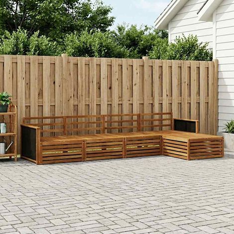 vidaXL Outdoor-Sofagarnitur 5 pcs Natur Massivholz Akazie (1/5)
