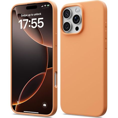 Coque en silicone liquide compatible avec l'iPhone 17 Pro Max 6,9 pouces, ultra-fine, antichoc et souple, protection intégrale et légère, rouge. (1/5)