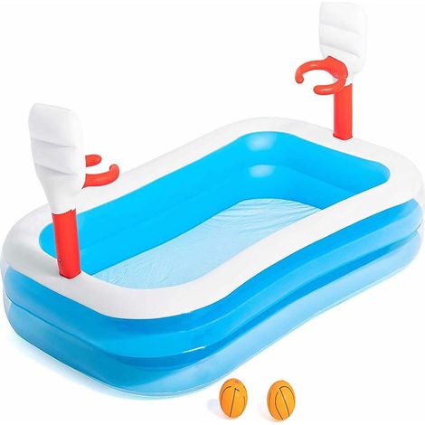 BESTWAY piscina con canastas 251x168x102 cm 54122 , Piscina con canastas 251 x 168 x 102 cm 54122Incluye dos pelotas hinchables. -Está fabricada con vinilo resistente. -Tiene u