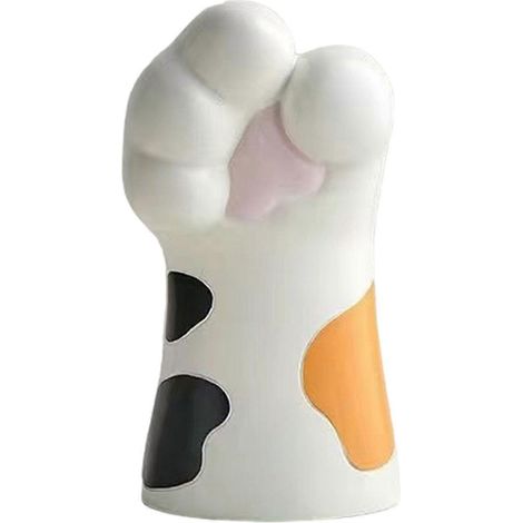 Vase en résine en forme de griffe, motif chat de dessin animé, vase décoratif pour composition florale, style tendance pour la maison, la chambre, la table ou le bureau (1/5)