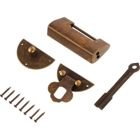 Boucle de verrouillage en laiton pour meubles anciens, design finement sculpté, facile à utiliser (1/5)