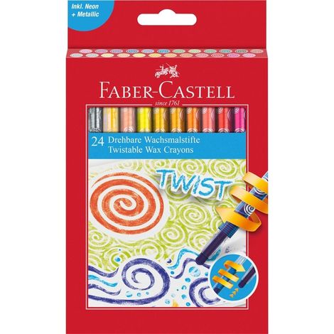 Pastelli a cera a rotazione, 24 pezzi