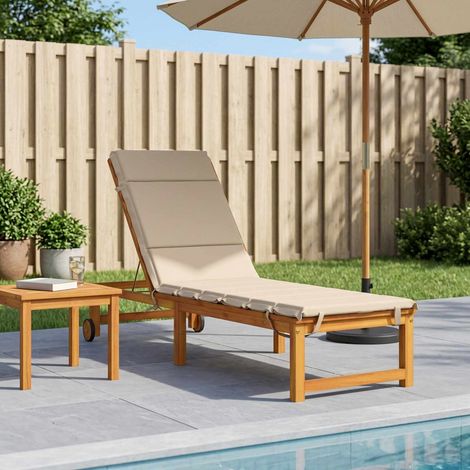 vidaXL Coussin de transat GEMERT 100 % polyester Crème 200 x 50 x 3 cm (1/5)