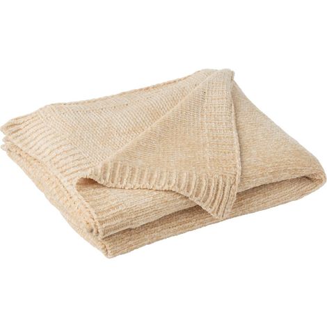 Plaid Uni Chenille "Bradly" 130x170cm Beige