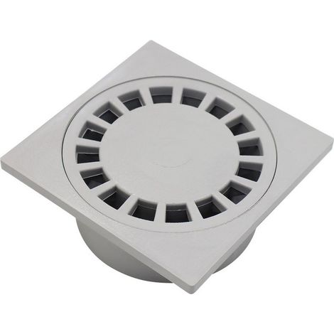 Siphon of floor square right in plastic gray PVC (1/5)
