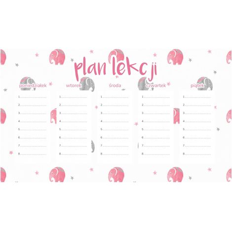 Magnetischer Unterrichtsplan für Kinder Zarte Elefanten 30x17,5CM