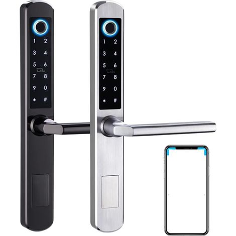 Verrouillage intelligent Verrouillage de porte d'empreinte digitale biométrique WIFI imperméable Serrure de porte intelligente Rfid Verrouillage de code de carte for porte en verre d'aluminium Serrure (1/5)