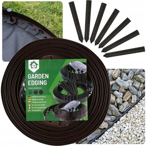 Braune Garteneinfassung 20 m + 60 Anker