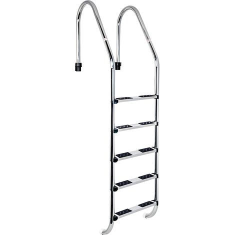 Poolleiter qp standard pool ladder Edelstahl 5 rutschfeste Stufen