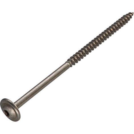 Vis Express – Vis à métaux Inox A2 6x160mm – Filetage 70mm – Tête disque TORX T25 – Diamètre de tête 15mm – 1 pièce