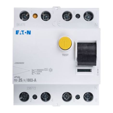 Interrupteur différentiel Eaton PXF-A, 3P+N Pôles, 25A, 30mA, Type A ( Prix pour 1 ) (1/4)