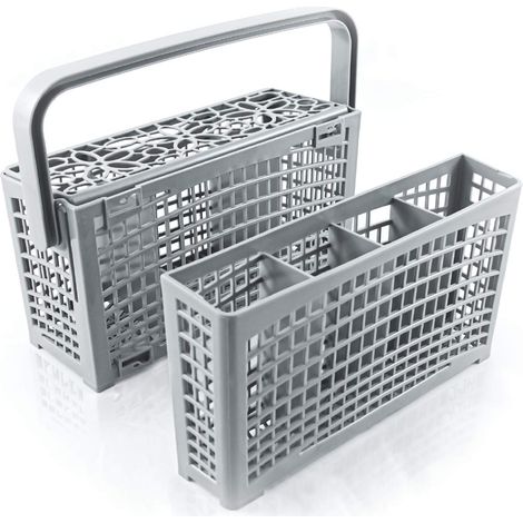Panier couvert de lave-vaisselle universel avec solution 2 en 1, dimensions 23 x 8,5 cm et 4,5 x 13,5 cm, résistant à la chaleur, pour couverts (1/5)