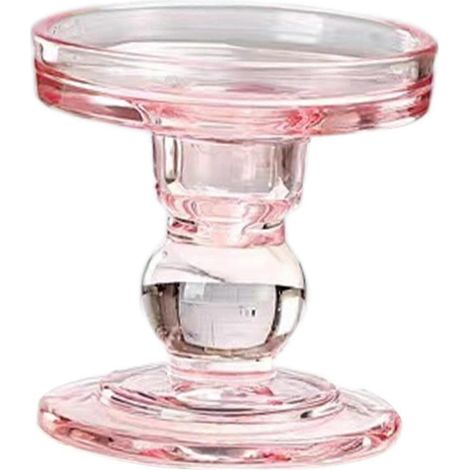 Kerzenhalter aus Glas, eleganter Säulenkerzenständer, dekorativer Kerzenständer für den Valentinstag am Kamin-85mmx79mmx88mm (1/5)
