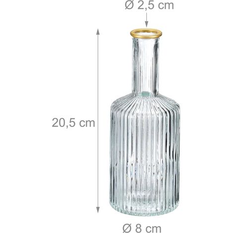 Set di 3 vasi decorativi moderni per tavolo soggiorno cucina 30 cm in vetro trasparente 130015703