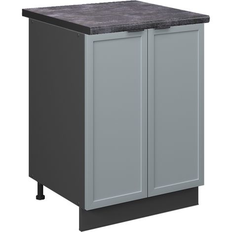 Küchenunterschrank Fame-Line, Hellblau-grau, 60 cm , AP Anthrazit, Vicco