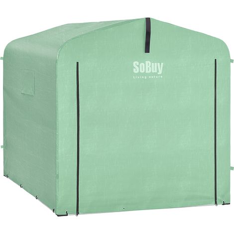 Sobuy Garage Auto per Esterno, Tenda per Bicicletta, Casetta da Giardino, Box Moto Impermeabile, Tendone per Auto, Moto e Attrezzi, Capanno da Giardino, Verde, 159x219x165 cm, KLS11-L-GR