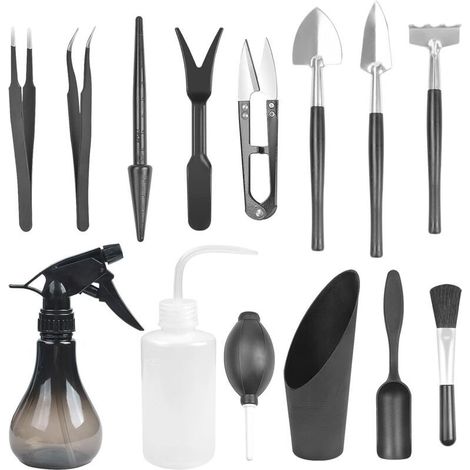 14 Pièces Outil de Jardin Petit, Mini Outils de Jardinage Outil de Bonsaï, Mini Outil de Plantation pour Plante en Pot, Plantation Succulente (1/5)