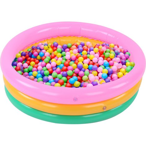 Piscine gonflable souple pour enfants, forme ronde, couleurs vives, bassin pour bébé (1/5)