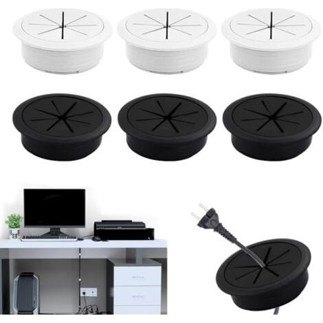 LaBlanc - Passacavo da scrivania a 6 pezzi, passacavo da scrivania da 60 mm, passacavo da parete per TV, passacavo da parete rotondo, passacavo da scrivania, passacavo in gomma per scrivania e scrivan