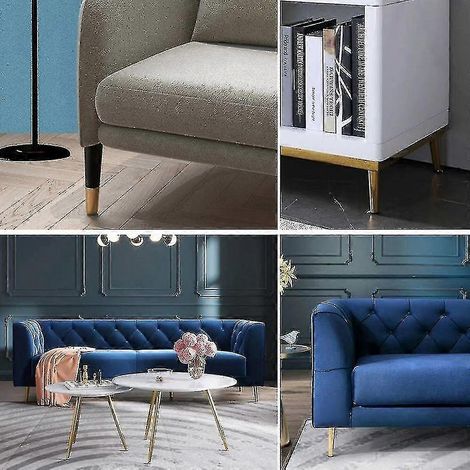 Ensemble de 4 pieds de meubles : pieds inclinables pour canapé, pieds de meuble et pieds métalliques pour table de chevet. Convient aux tables, meubles et canapés. Charge maximale : 300 kg. Coloris :  (1/5)