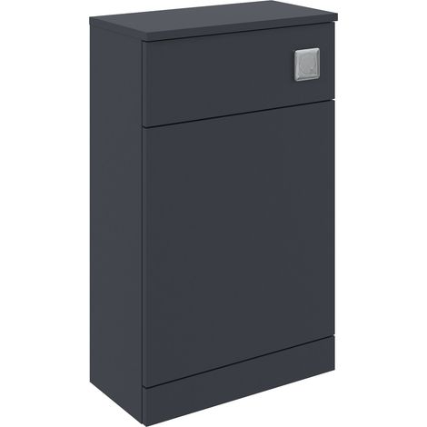 Balterley Tean Square Floor Standing WC Back to Wall Toilet Unit, 500mm, Dark Grey