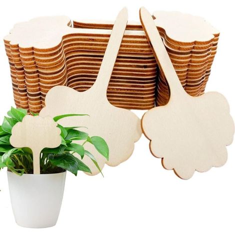 Étiquettes pour plantes en bois, étiquettes pour plantes en bambou, marqueurs en bois de type D (1/5)