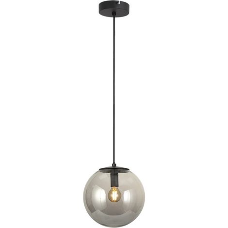 Lampada a sospensione Boston Nera Fumè 1xE14