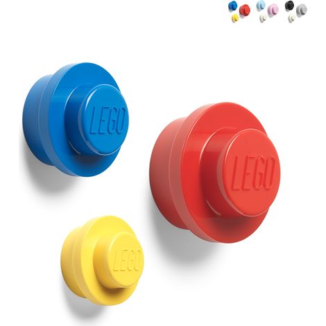 LEGO Wandhaken Set, 3-teilig, bunte runde Haken L-M-S (1/3)