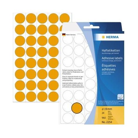 HERMA Vielzwecketiketten leuchtorange 19 mm Papier 960 St. (2254) (1/5)