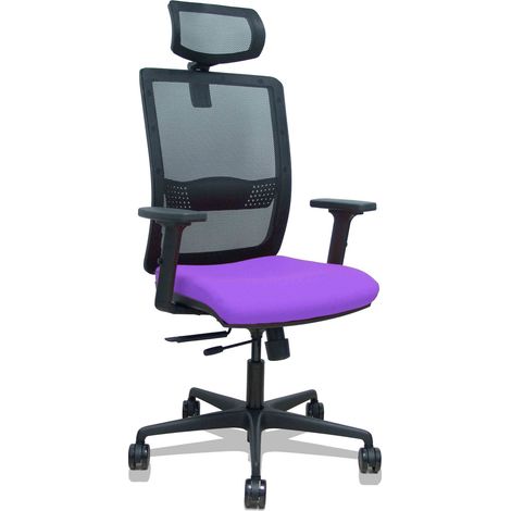 Sedia Haches traslack maglia nera sedile lilla bali sedile lilla 2D braccioli rotelle 65 mm poggiatesta regolabile